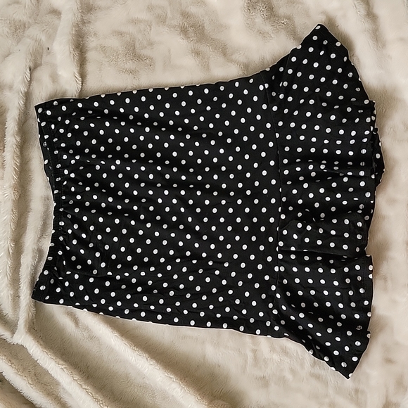 Loveapella black and white polka dot rouched skirt XS - Picture 4 of 6
